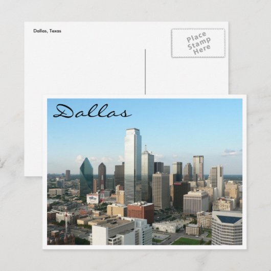 Dallas Skyline Postkarte (Vorne/Hinten)
