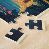 Dallas Skyline Retro Travel Puzzle (Seite)