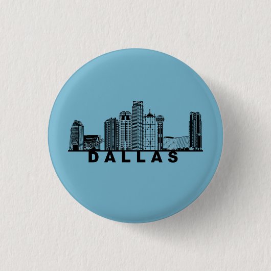 Dallas Skyline Silhouette  Button (Vorderseite)