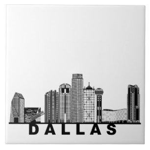 Dallas Skyline Silhouette  Fliese