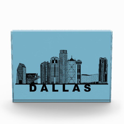 Dallas Skyline Silhouette Fotoblock (Vorderseite)