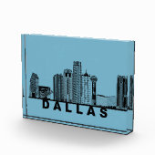 Dallas Skyline Silhouette Fotoblock (Rechts)