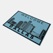 Dallas Skyline Silhouette Fußmatte (Schrägansicht)