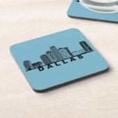 Dallas Skyline Silhouette Getränkeuntersetzer (Linke Seite)