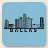 Dallas Skyline Silhouette Getränkeuntersetzer (Vorderseite)