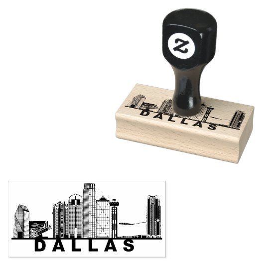 Dallas Skyline Silhouette Gummistempel (Stempel)