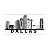 Dallas Skyline Silhouette Gummistempel (Prägung)