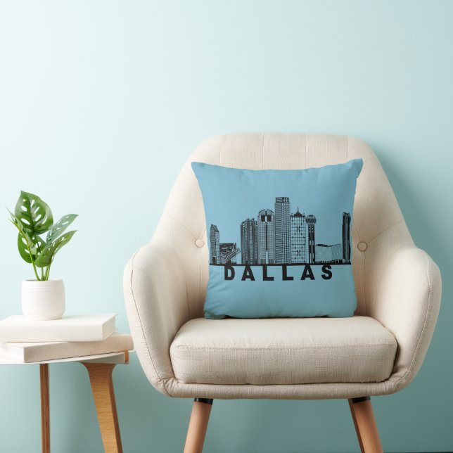 Dallas Skyline Silhouette  Kissen (Stuhl )