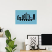 Dallas Skyline Silhouette  Poster (Heimbüro)