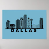 Dallas Skyline Silhouette  Poster (Vorne)