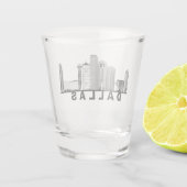 Dallas Skyline Silhouette  Schnapsglas (Rückseite)