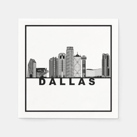 Dallas Skyline Silhouette  Serviette (Vorderseite)