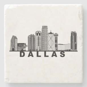 Dallas Skyline Silhouette Steinuntersetzer