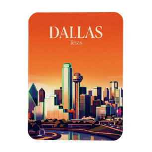 Dallas Skyline USA Magnet
