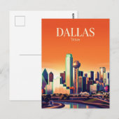 Dallas Skyline USA Postkarte (Vorne/Hinten)