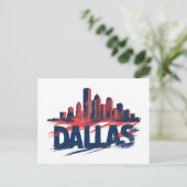 Dallas Skyline Watercolor Art Print – Texas City Postkarte (Stehend Vorderseite)