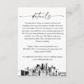 Dallas Skyline Wedding Details Card, 3.5x5 Begleitkarte (Vorderseite)