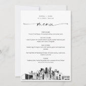 Dallas Skyline Wedding Dinner Menu Card 12x18 (Vorderseite)