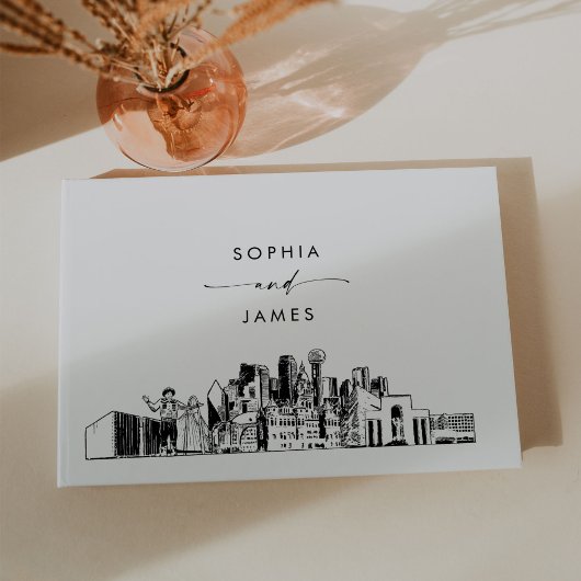 Dallas Skyline Wedding Guest Book Gästebuch