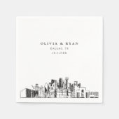 Dallas Skyline Wedding Paper Cocktail Napkin Serviette (Vorderseite)