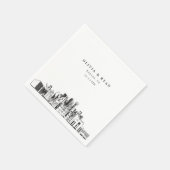 Dallas Skyline Wedding Paper Cocktail Napkin Serviette (Ecke)
