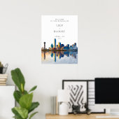 Dallas Skyline Wedding Welcome Sign Poster (Heimbüro)