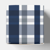 Dallas Sportfan Navy Blue Silver Kariert gestreift Geschenkschachtel (Oben)