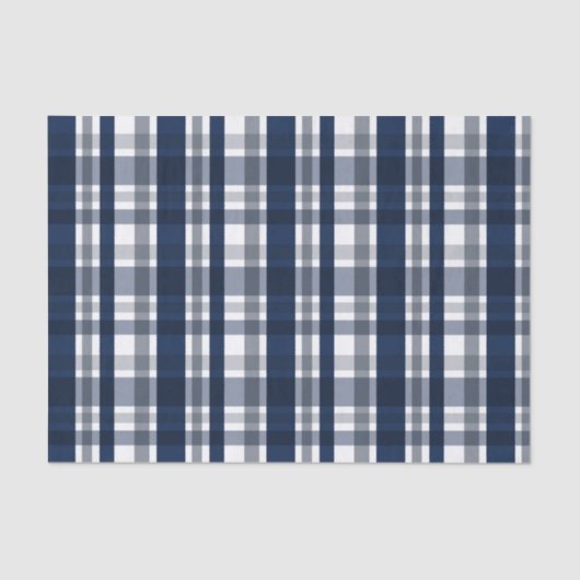 Dallas Sportfan Navy Blue Silver Kariert gestreift Seidenpapier (Vorderseite)