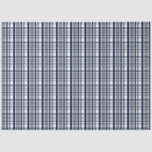 Dallas Sportfan Silver Navy Kariert gestreift Seidenpapier (Vorderseite)