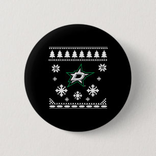 Dallas Stars Ugly Christmas Sweater Holidaze Button