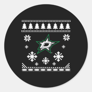 Dallas Stars Ugly Christmas Sweater Holidaze Runder Aufkleber