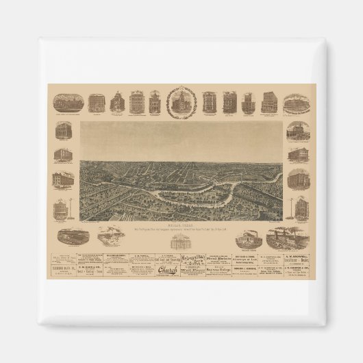 Dallas Texas 1892 Magnet (Vorne)