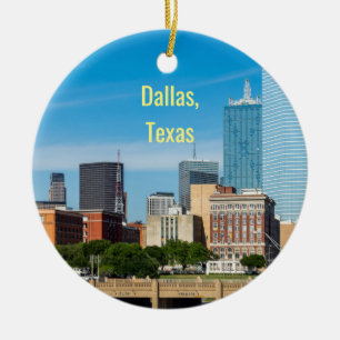 Dallas, Texas, 2-seitiger Schmuck Keramik Ornament