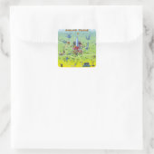 Dallas Texas Cartoon Map Quadratischer Aufkleber (Tasche)