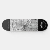 Dallas, Texas City Map Skateboard (Horizontal)