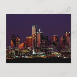 Dallas Texas City Skyline am Night Blank Postkarte