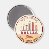 Dallas Texas City Skyline Emblem Magnet (Vorderseite/Rückseite)