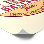 Dallas Texas City Skyline Emblem Poster (Ecke)