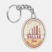 Dallas Texas City Skyline Emblem Schlüsselanhänger (Vorderseite links)