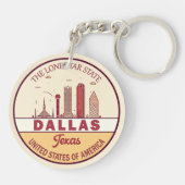 Dallas Texas City Skyline Emblem Schlüsselanhänger (Rückseite)