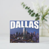 Dallas Texas City Skyline im Abend Postcard Postkarte (Stehend Vorderseite)