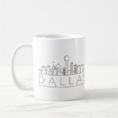 Dallas Texas| City Stylized Skyline Kaffeetasse (Links)