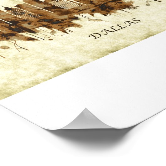 Dallas Texas Cityscape Poster (Ecke)