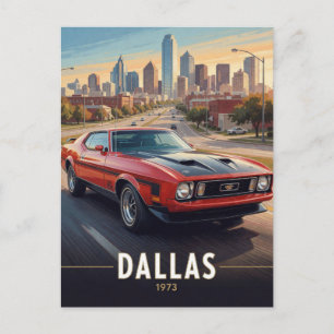 Dallas Texas Classic Performance Car 1973 Postkarte