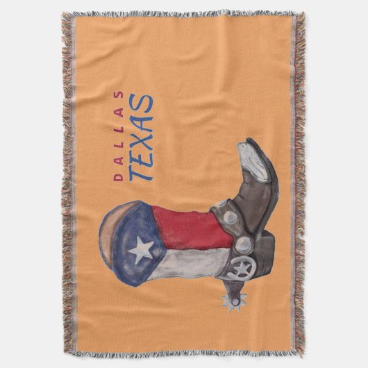 Dallas Texas Cowboy Boot Decke (Vorderseite Vertikal)