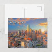 Dallas, Texas Downtown View bei Sunset Postkarte (Vorne/Hinten)