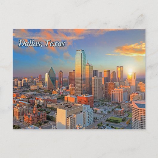 Dallas, Texas Downtown View bei Sunset Postkarte (Vorderseite)