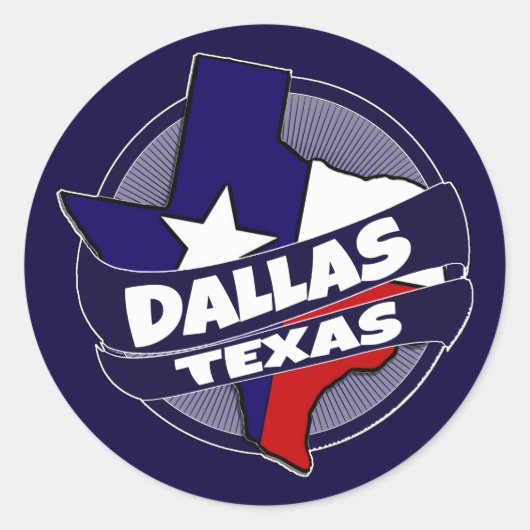 Dallas Texas-Fahne platzt Aufkleber (Vorderseite)
