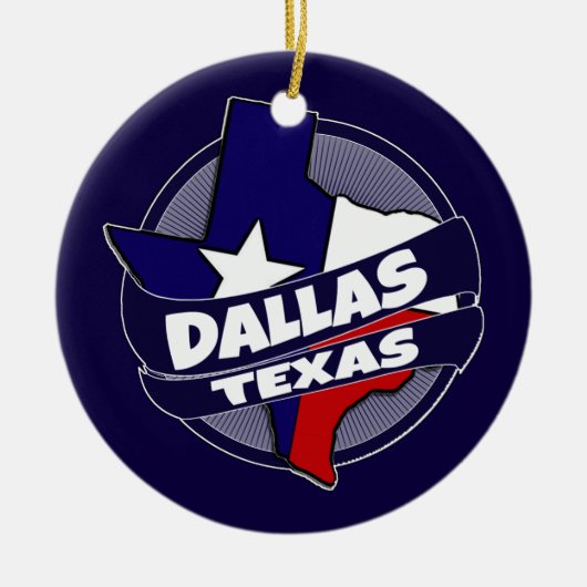Dallas Texas Fahne platzte Urlaubssornament Keramikornament (Vorne)