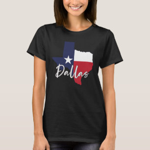 Dallas, Texas Flag Karte Frauen schwarz T-Shirt